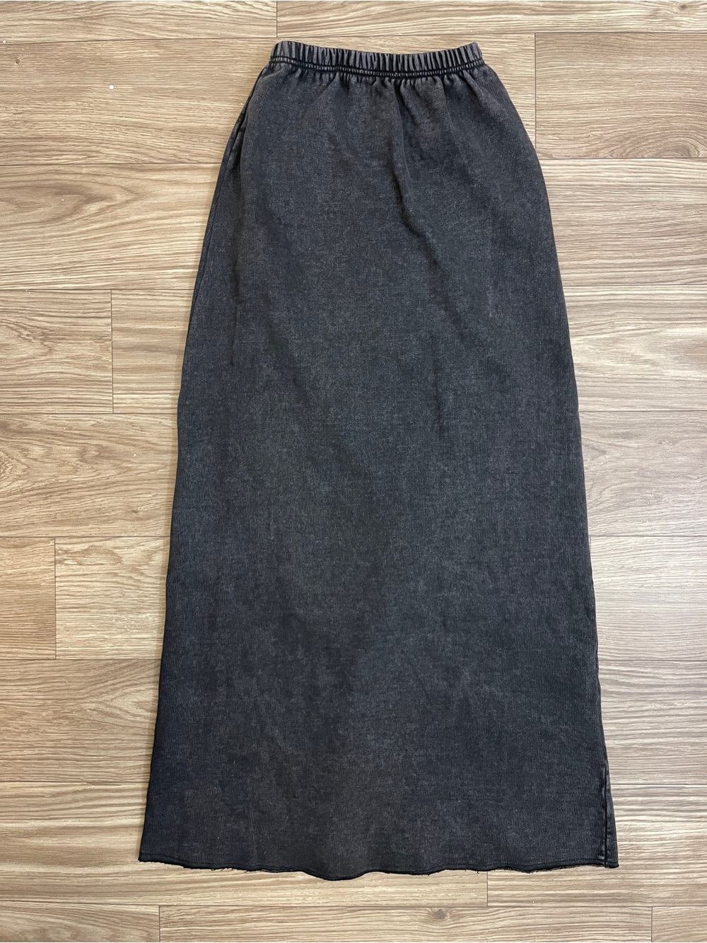 NEW Zara 100% Cotton Dark Charcoal Gray Sweater Midi Skirt - Picture 9 of 9